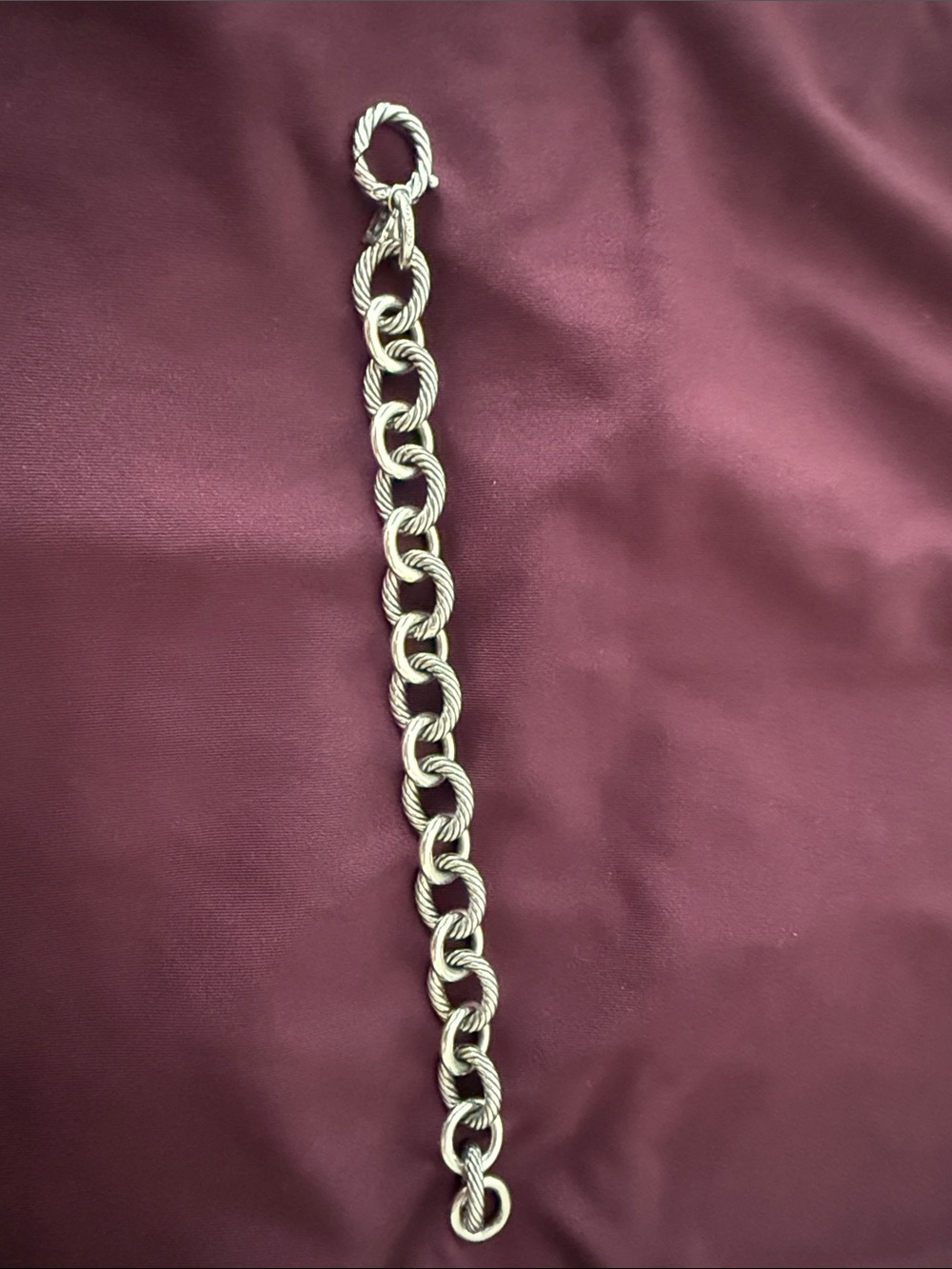 David Yurman Twisted Cable Round-Link Bracelet - Silver - Picture 3 of 5